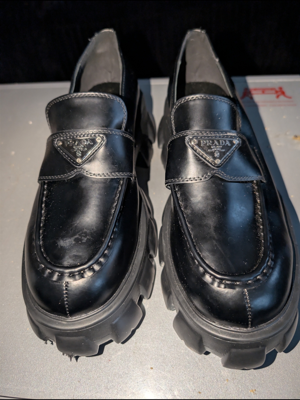 Prada Monolith Leather Loafers